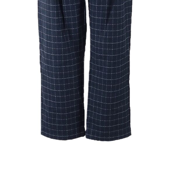 The Korner Anthropologie Tailored Dress Pants NWT Navy Grid Plaid Print Ankle 4 - Picture 6 of 11